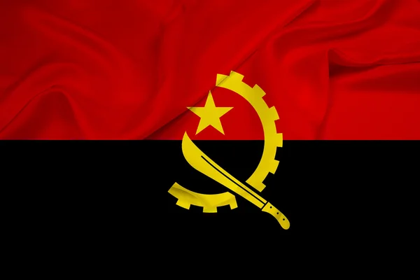 Bandeira de Angola acenando — Fotografia de Stock