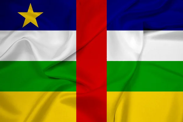 Acenando Bandeira da República Centro-Africana — Fotografia de Stock