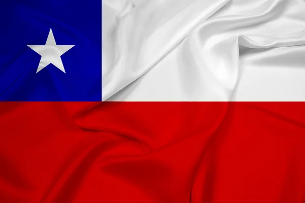 Acenando bandeira do Chile — Fotografia de Stock
