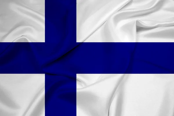 挥舞着芬兰国旗 — 图库照片