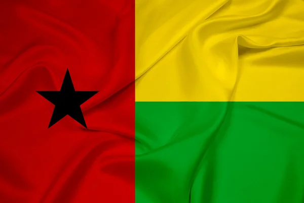 Machać flaga Gwinei bissau — Zdjęcie stockowe