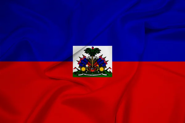 Размахивая флагом Гаити — стоковое фото