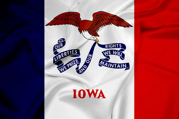 Iowa-Flagge schwenkend — Stockfoto