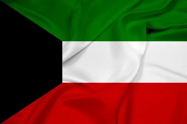 Kuveyt bayrağı sallayarak — Stok fotoğraf
