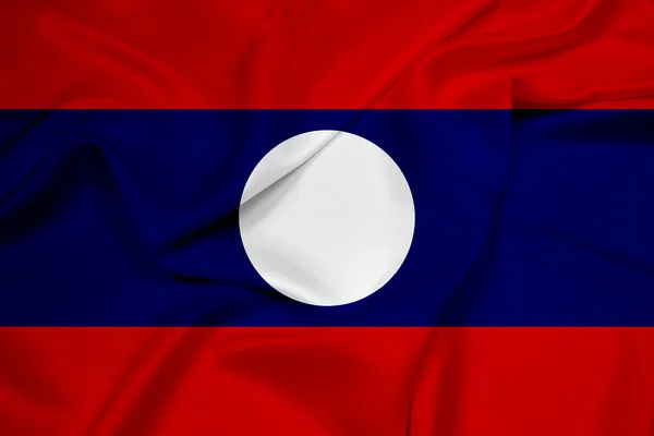 Bandeira do Laos acenando — Fotografia de Stock