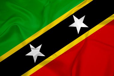 Saint kitts ve nevis bayrak sallayarak