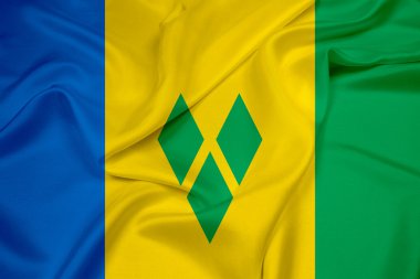 Saint vincent ve Grenadinler bayrak sallayarak