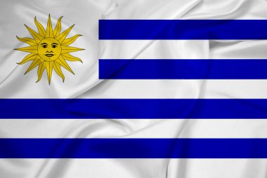 Uruguay bayrağı sallayarak
