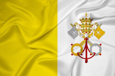 Vatikan bayrağı sallayarak