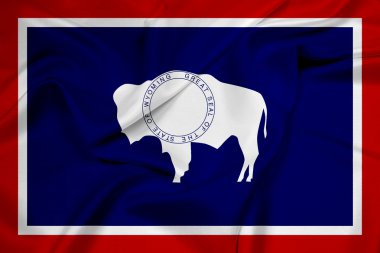 Wyoming eyalet bayrağı sallayarak