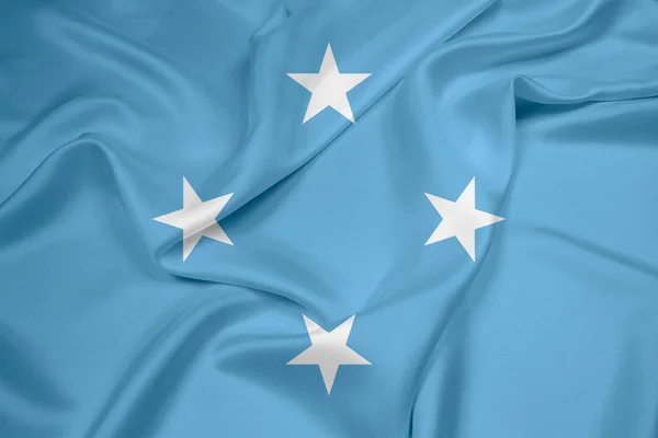 Ondeando la bandera de Micronesia — Foto de Stock