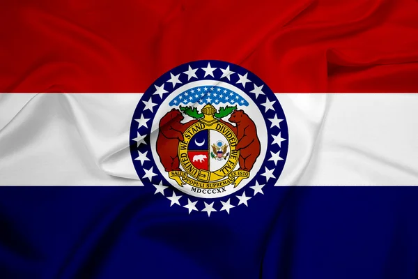 Schwenkt die Flagge des Bundesstaates Missouri — Stockfoto