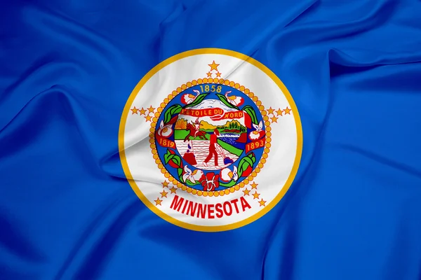 Ondeando la bandera del estado de Minnesota — Foto de Stock