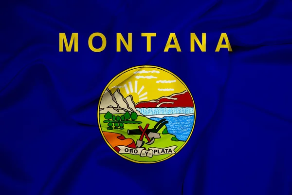 Waving Montana State Flag — Stock Photo, Image