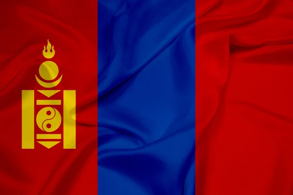 Wapperende vlag van Mongolië — Stockfoto