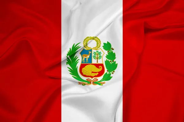 Sventolando la bandiera del Perù — Foto Stock