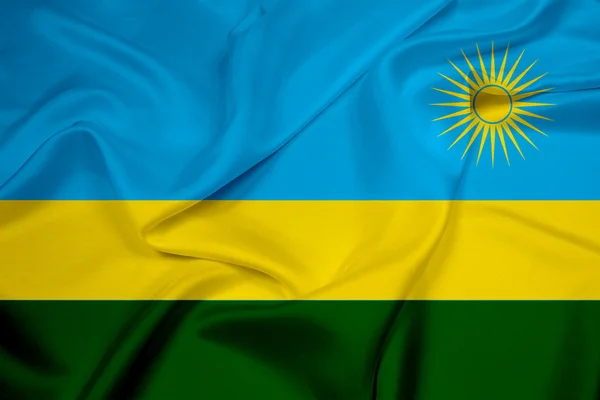 Vlající vlajka Rwandy — Stock fotografie