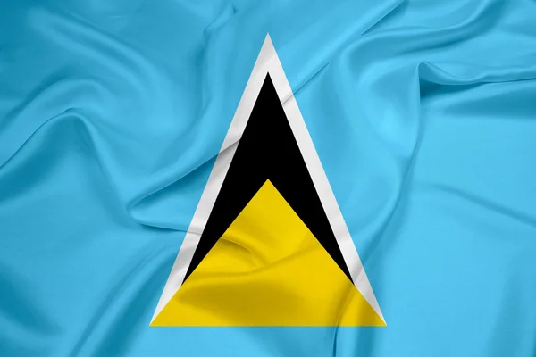 Macha flagą saint lucia — Zdjęcie stockowe