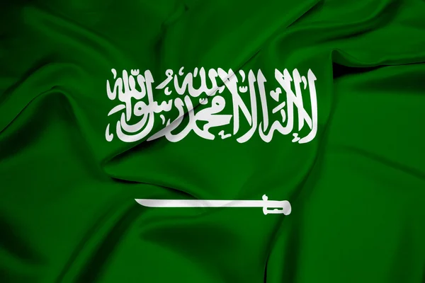 Ondeando bandera de Arabia Saudita — Foto de Stock