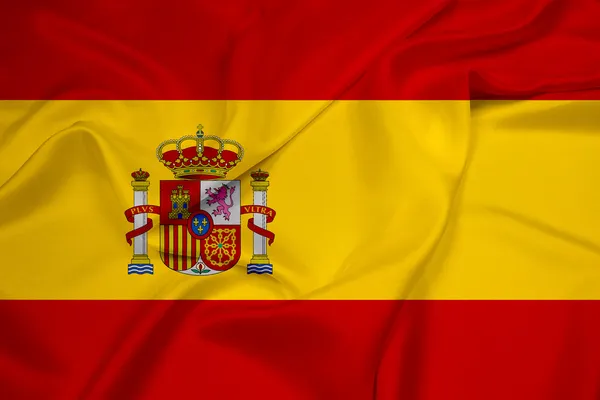 Viftar Spanien flagga — Stockfoto