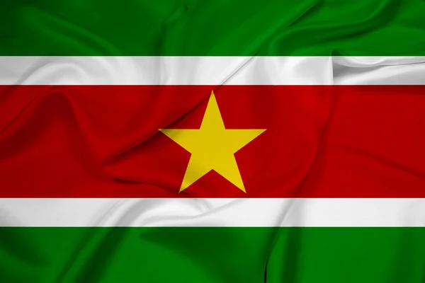 Acenando Bandeira do Suriname — Fotografia de Stock