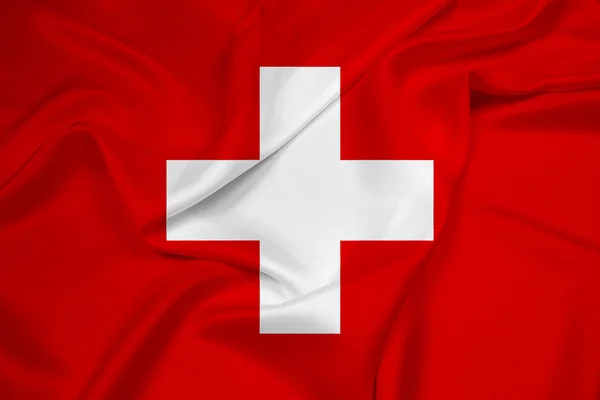 Розмахуючи прапором Швейцарії — стокове фото
