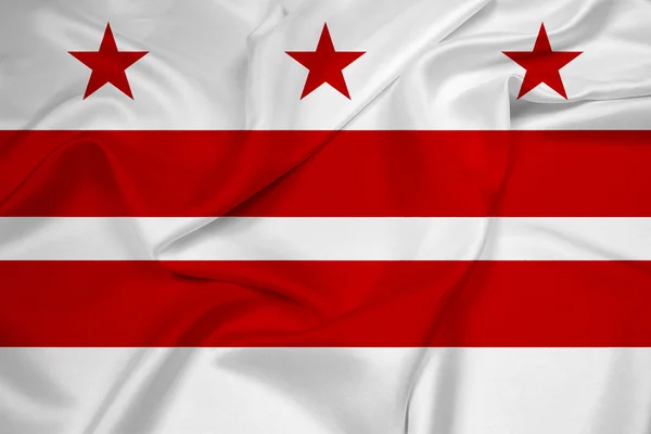 Brandissant le drapeau de Washington DC — Photo