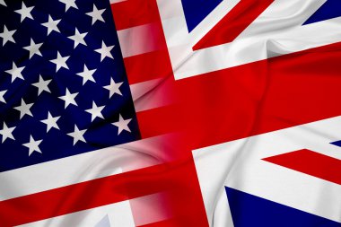 dalgalanan ABD ve İngiltere bayrağı