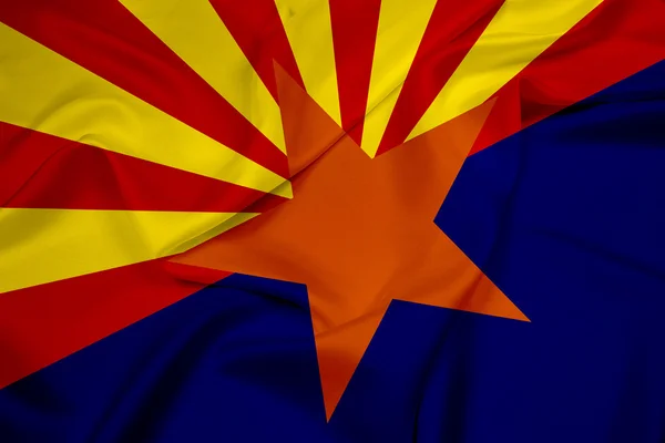 Arizona Devlet bayrağı sallayarak — Stok fotoğraf