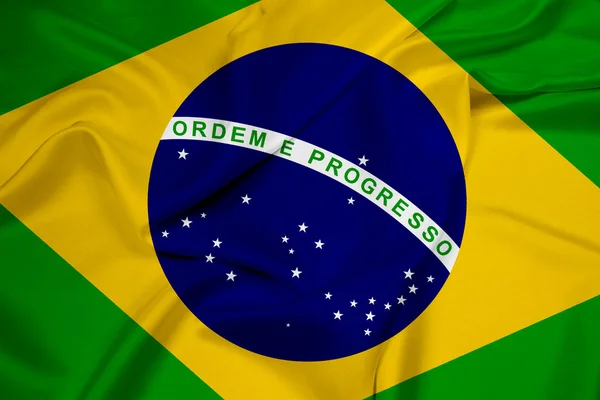 Ondeando bandera de Brasil —  Fotos de Stock