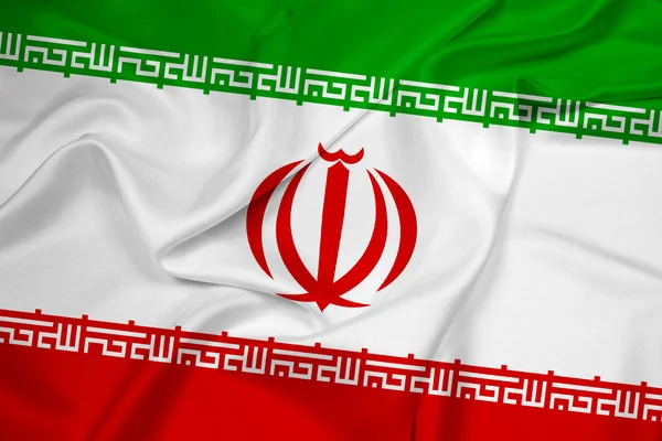 Iranische Flagge schwenkend — Stockfoto