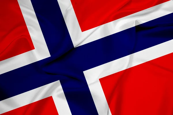 Sventolando la bandiera norvegese — Foto Stock
