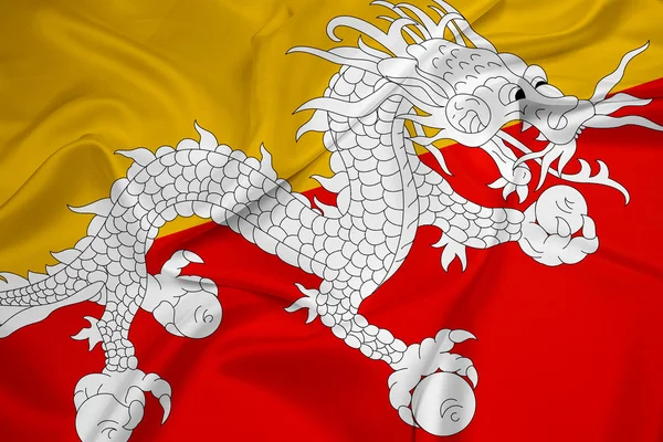 Sventolando bandiera del Bhutan — Foto Stock