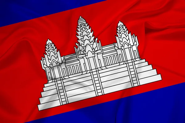Vlající vlajka Kambodži — Stock fotografie