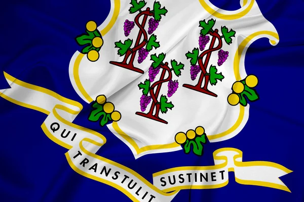 Ondeando la bandera del estado de Connecticut —  Fotos de Stock