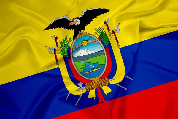 Bandeira do Equador acenando — Fotografia de Stock