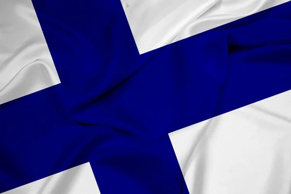 핀란드 깃발을 흔들며 — 스톡 사진