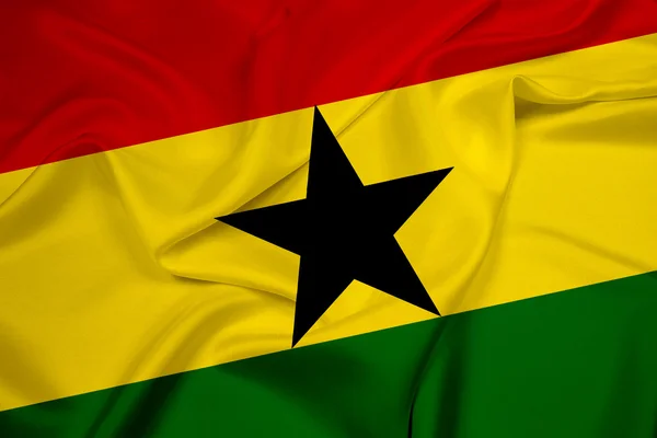 Ondeando la bandera de Ghana — Foto de Stock