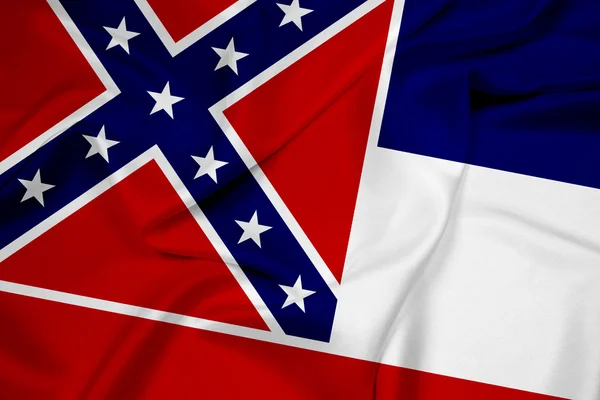 Mississippi Staatsflagge schwenkend — Stockfoto