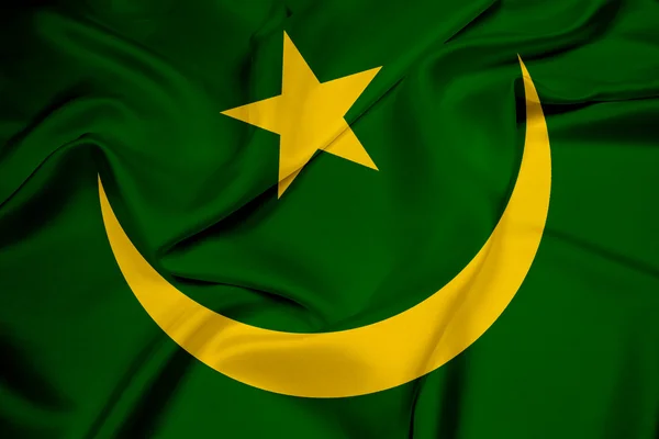 Ondeando la bandera de Mauritania — Foto de Stock