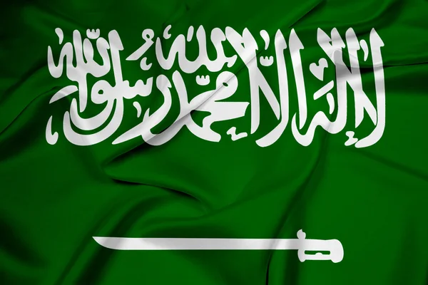 Ondeando bandera de Arabia Saudita — Foto de Stock