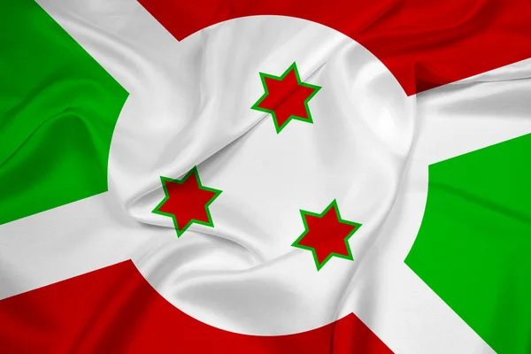 Ondeando la bandera de Burundi — Foto de Stock