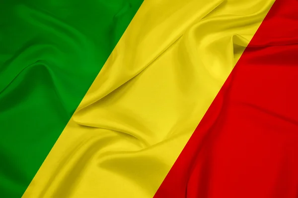 Ondeando bandera de República del Congo — Foto de Stock