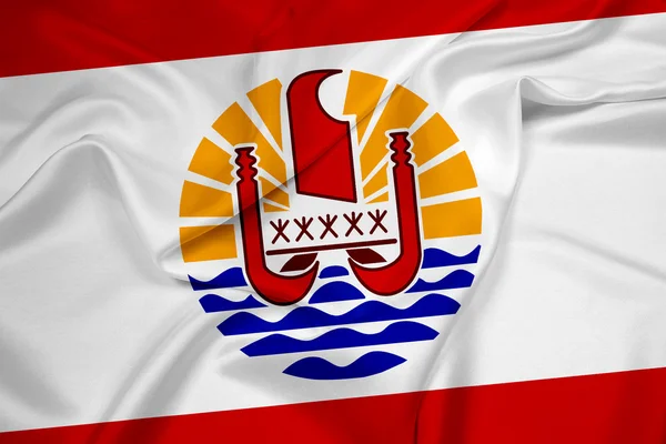 Sventolando la bandiera della Polinesia Francese — Foto Stock