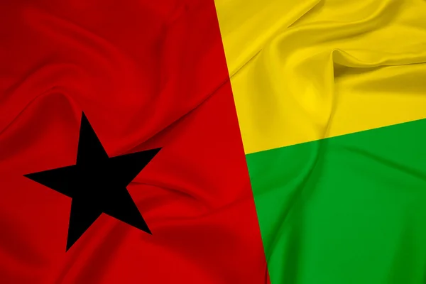 Vlající vlajka Guineje bissau — Stock fotografie