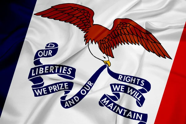 Waving Iowa State Flag — Stock Photo, Image