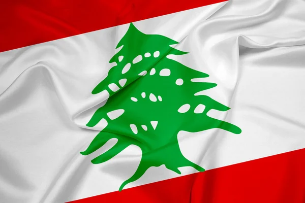 Lambaikan Bendera Lebanon — Stok Foto