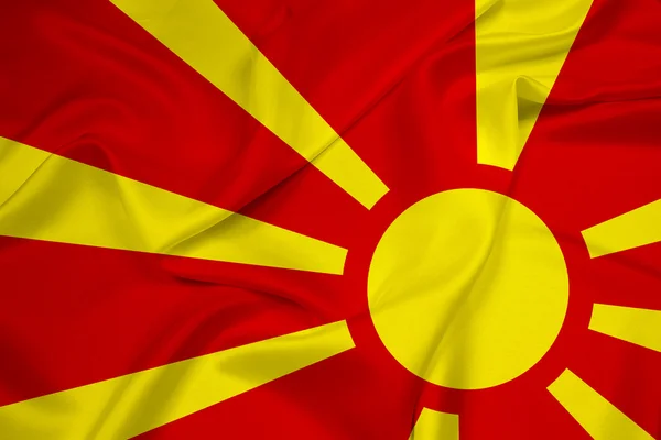 Mazedonien-Fahne schwenken — Stockfoto