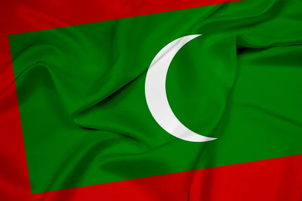 Ondeando la bandera de Maldivas — Foto de Stock