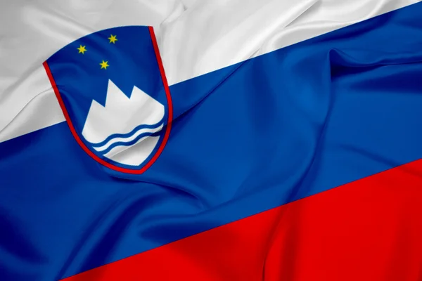 Viftar Sloveniens flagga — Stockfoto